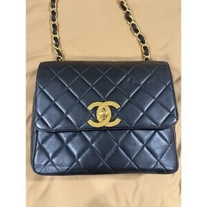CHANEL Lambskin Big CC Square Shoulder Bag
